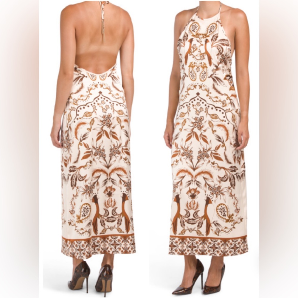 House of Harlow 1960 Cream and Brown Maxi Dress
